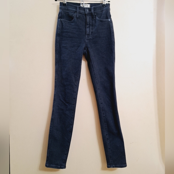 Madewell 10" High Rise Skinny Jeans Black Stretch Denim Sz 24 - Picture 6 of 11